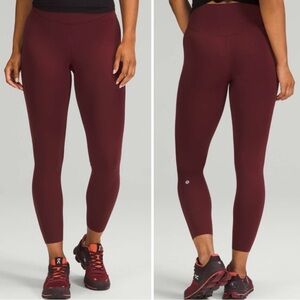 Lululemon Base Pace High Rise Tight 25" Red Merlot Nulux Size 10 Workout Legging